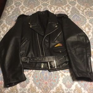 Perfect Condition Vintage Leather Biker Jacket